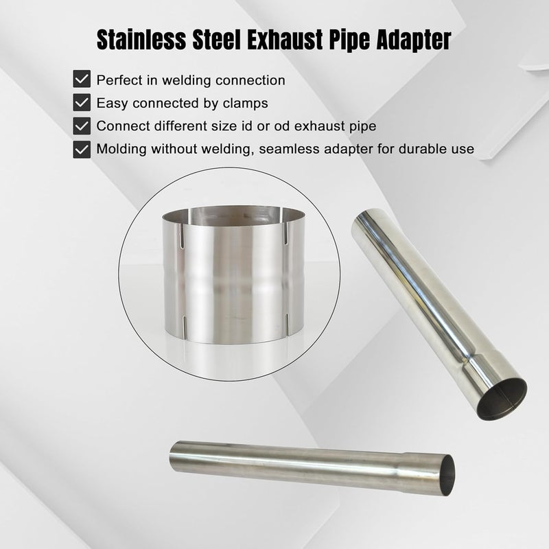 eLifecenter Universal ID 4.5" 4-1/2 Inch Exhaust Coupler Stainless Steel Exhaust Adapter - Image 4